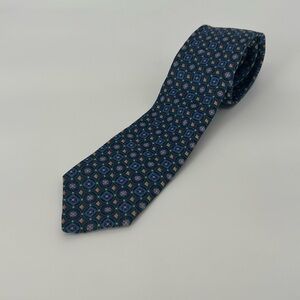 Executive Collection by Tom James 100% Silk Blue Patterned Men's Tie